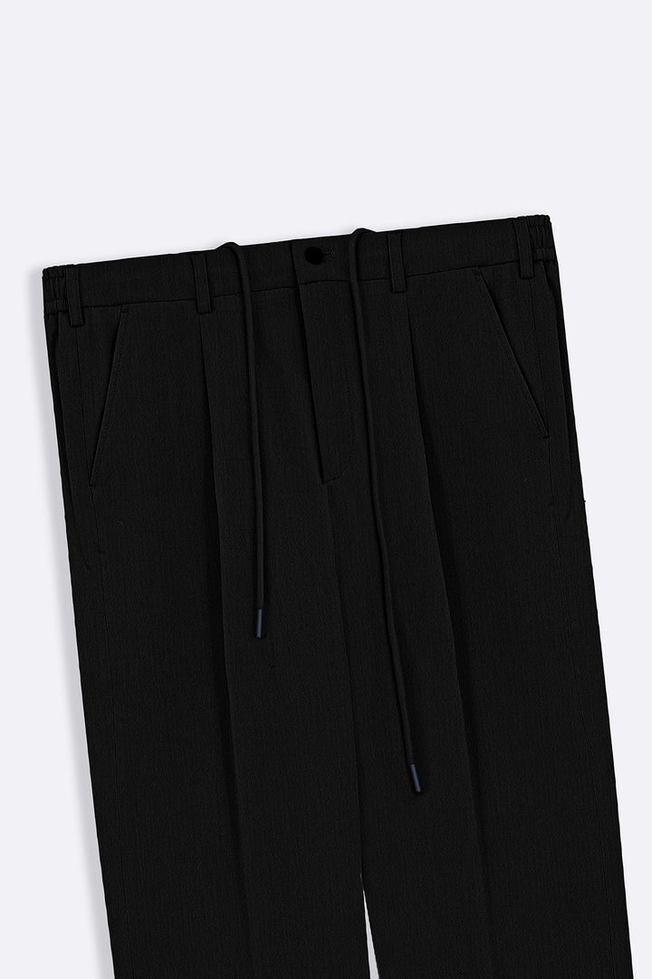 BLACK TAILORED EASY PANTS