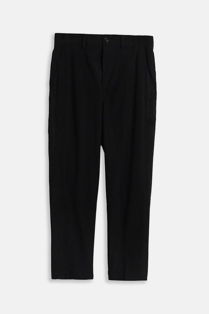 BLACK SLIMFIT CORDUROY PANTS