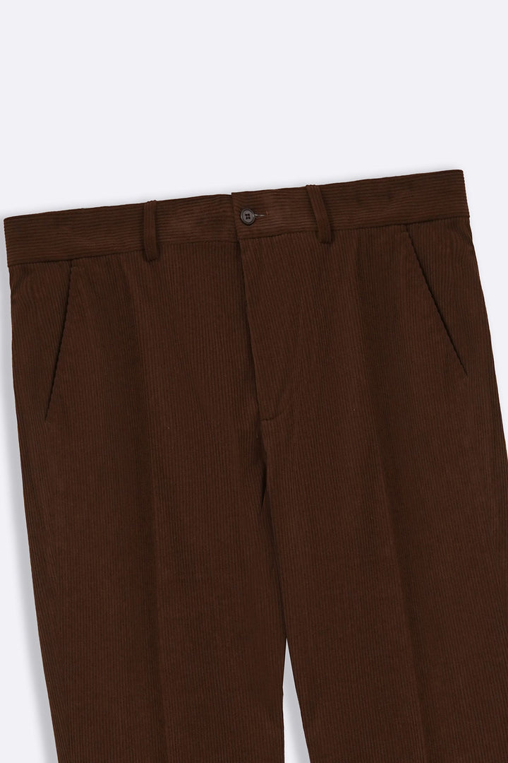 BROWN SLIMFIT CORDUROY PANTS