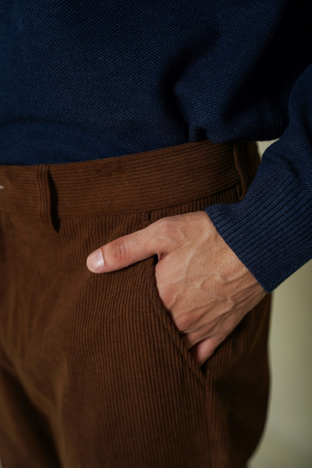 BROWN SLIMFIT CORDUROY PANTS