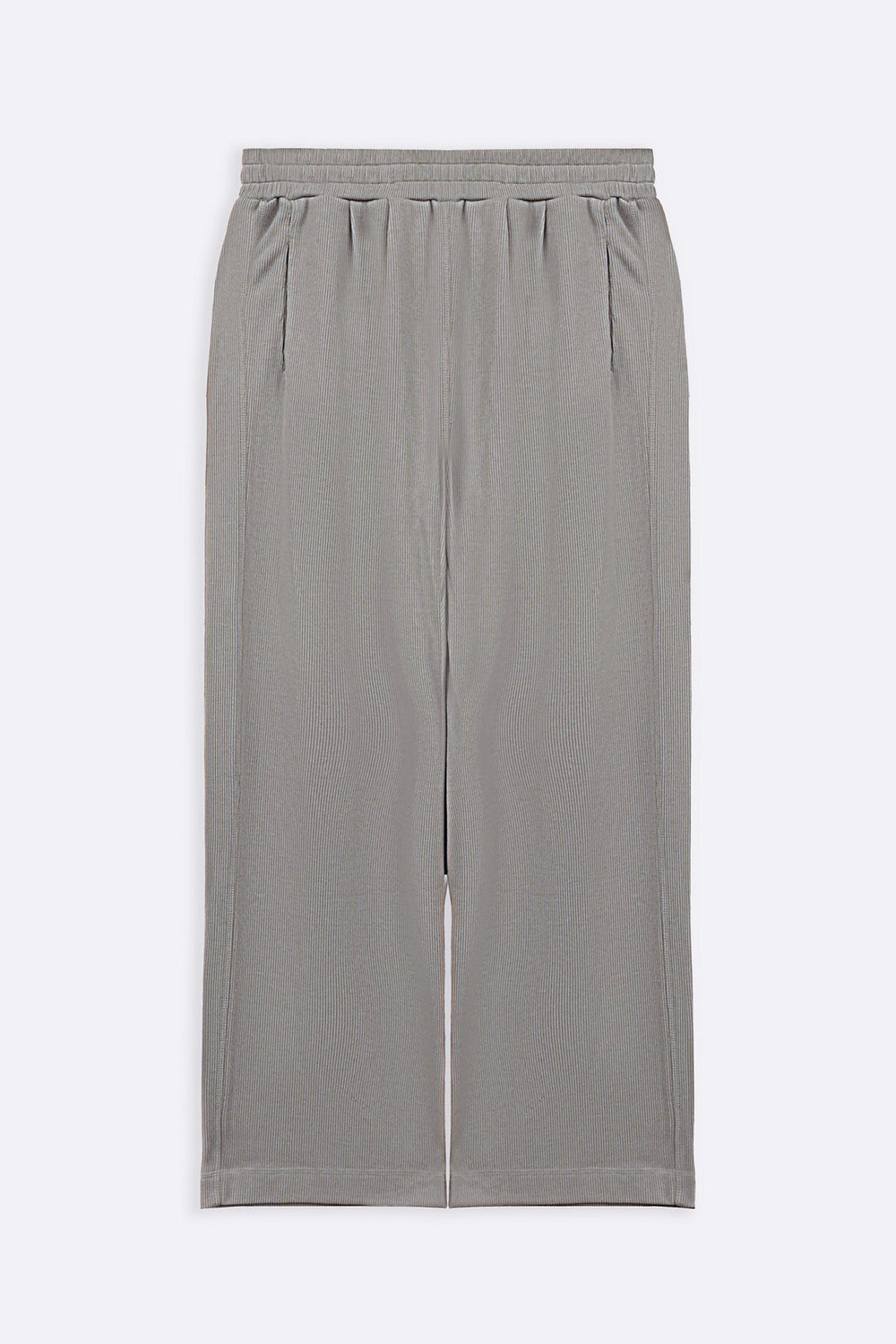 LIGHT GREY KNITTED LOOSE PANTS