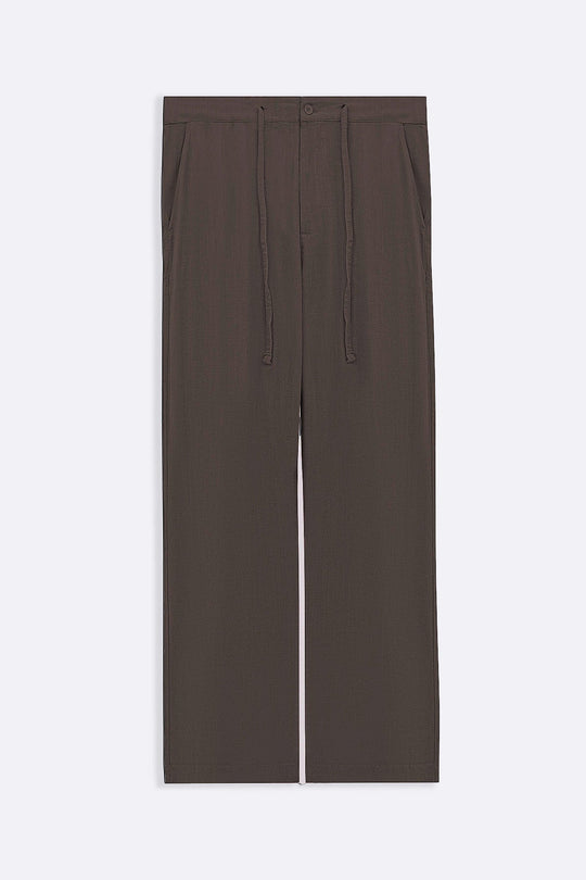 MOUSE GREY HEAVY LINEN PANTS