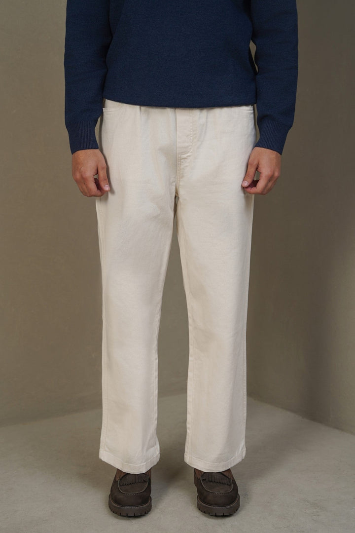 ECRU RELAXED TWILL PANTS