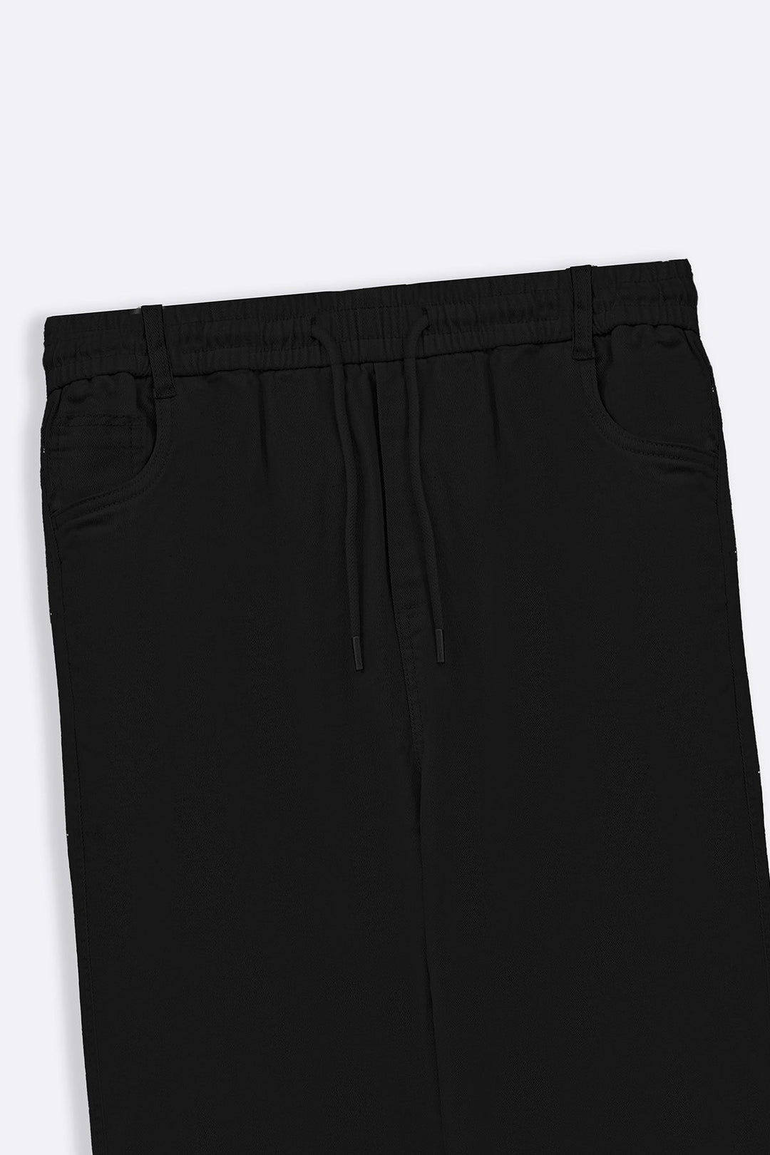 BLACK RELAXED TWILL PANTS
