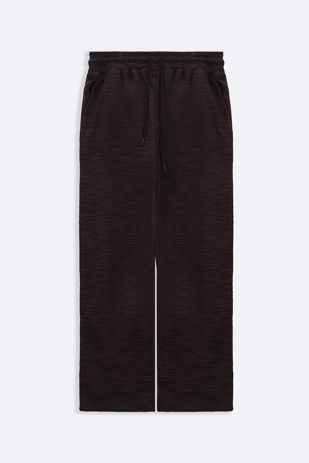 DARK BROWN BOUCLE TROUSERS
