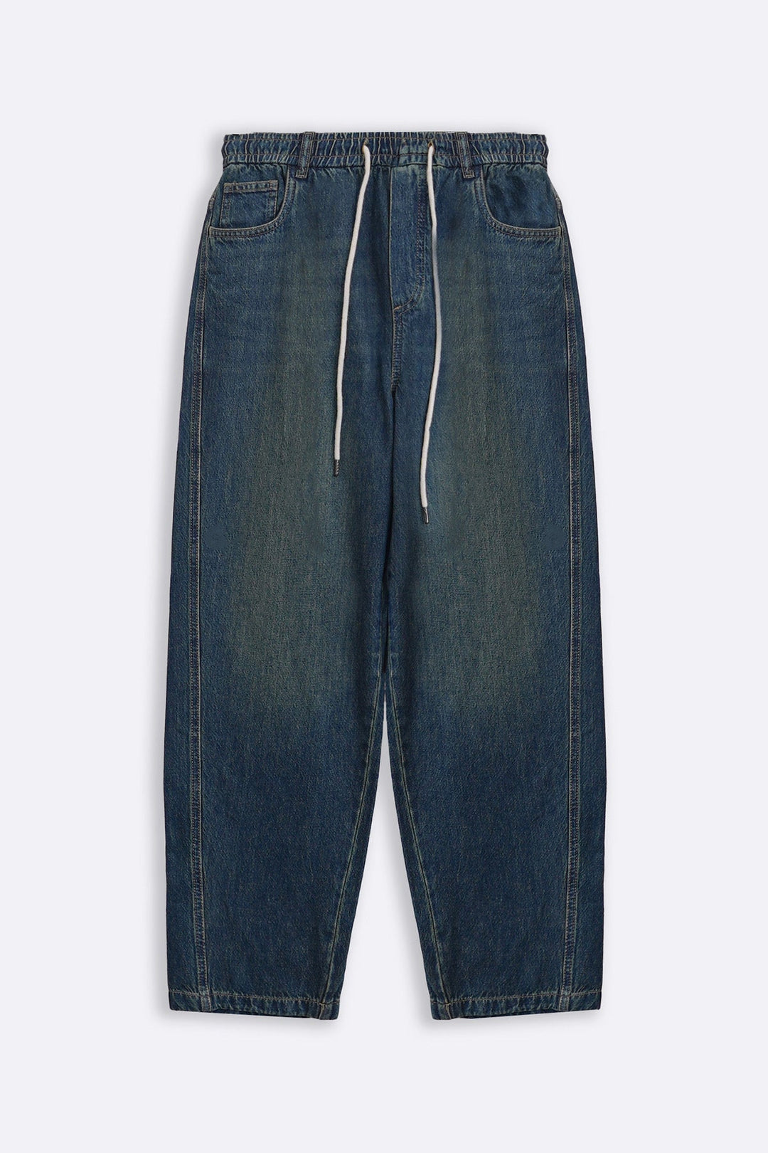 MID BLUE EASY BARREL JEANS