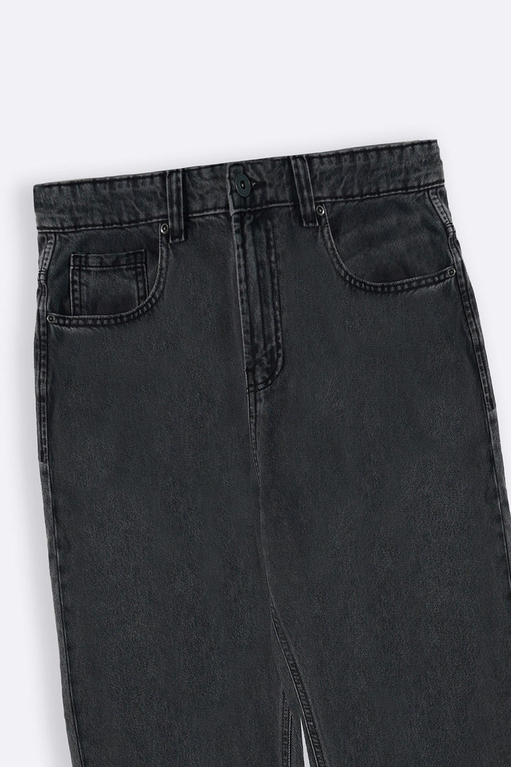 BLACK WIDE LEG JEANS