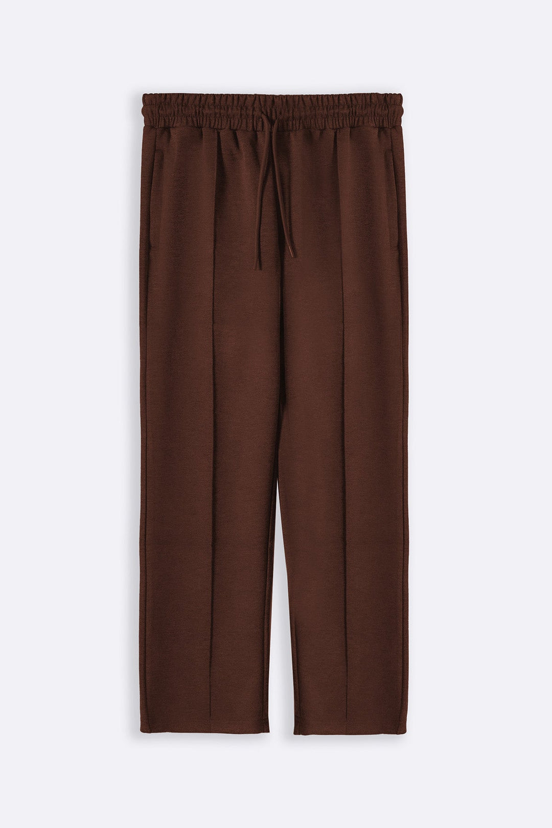 BROWN EASY PLEATED TROUSERS