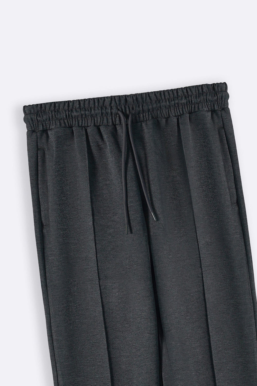 CHARCOAL EASY PLEATED TROUSERS