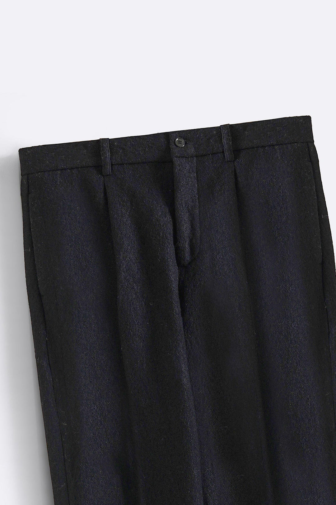 BLACK WOOL-BLEND DAILY PANTS