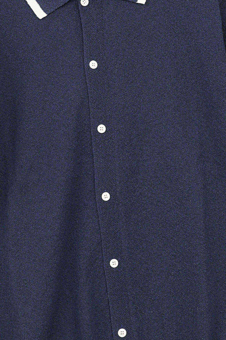 NAVY CLUB POLO CARDIGAN
