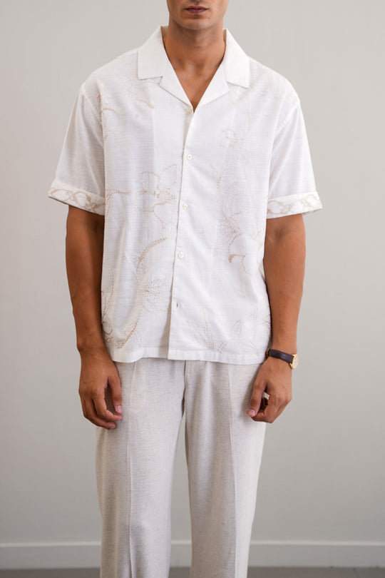 OFF WHITE LINEN VINES SAFARI