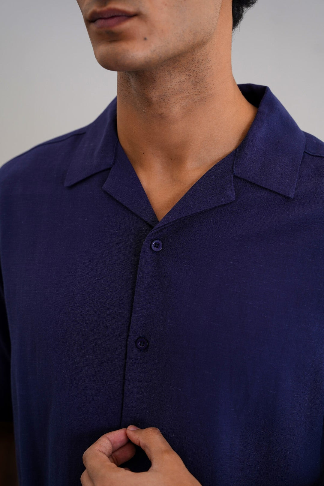 NAVY RELAXED SAFARI SHIRT