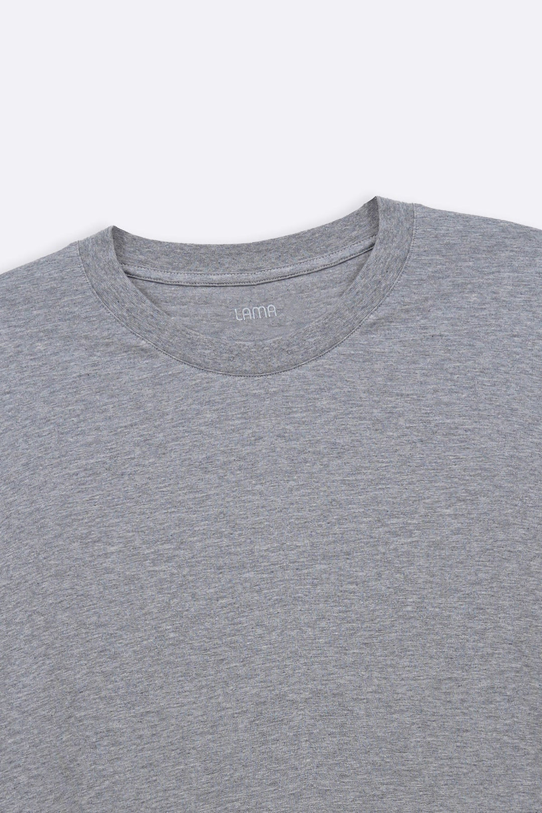 MELANGE GREY BASIC COTTON TEE