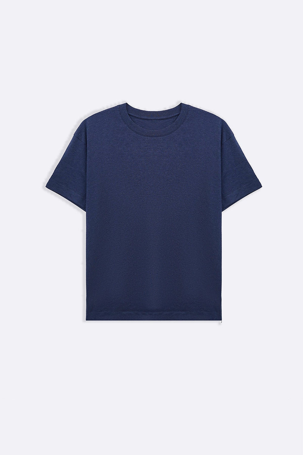 MELANGE NAVY BASIC COTTON TEE