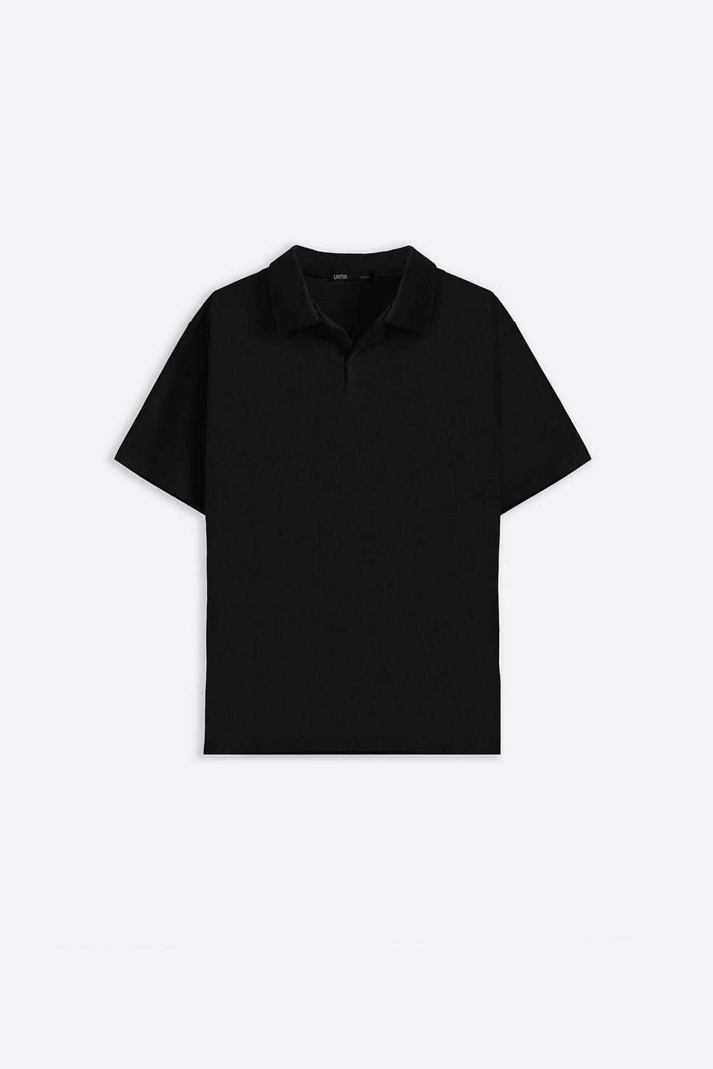 BLACK TEXTURED ESSENTIAL POLO