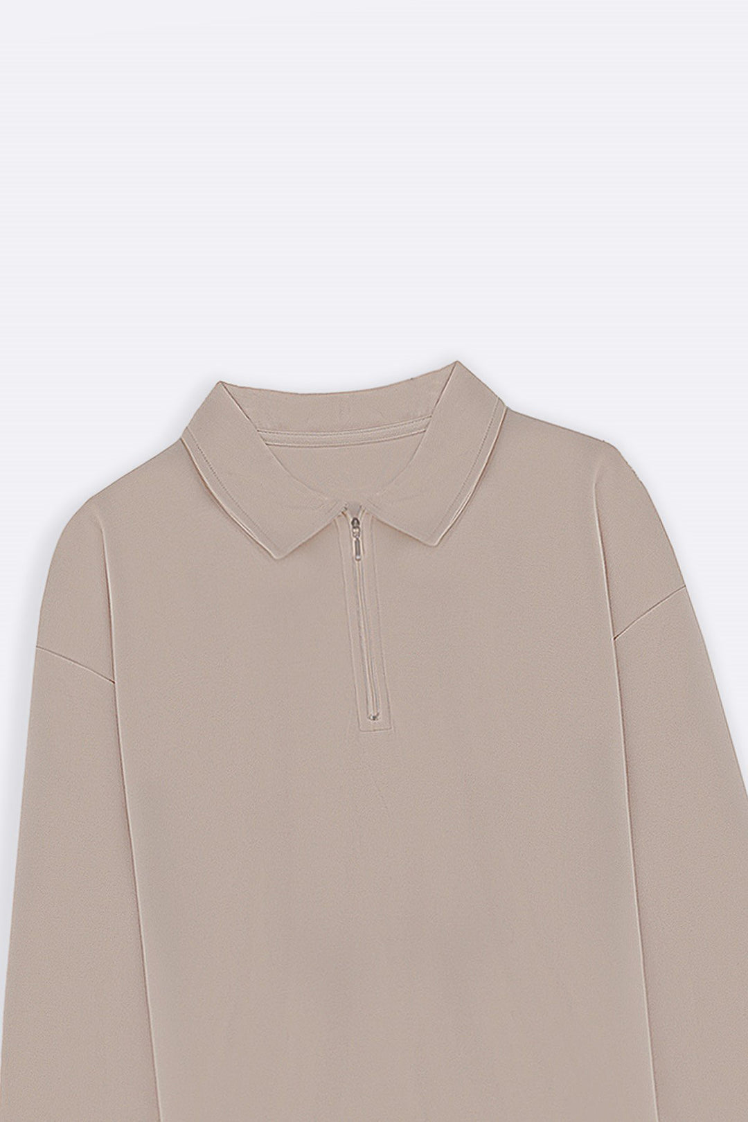 KHAKI QUARTER-ZIP POLO