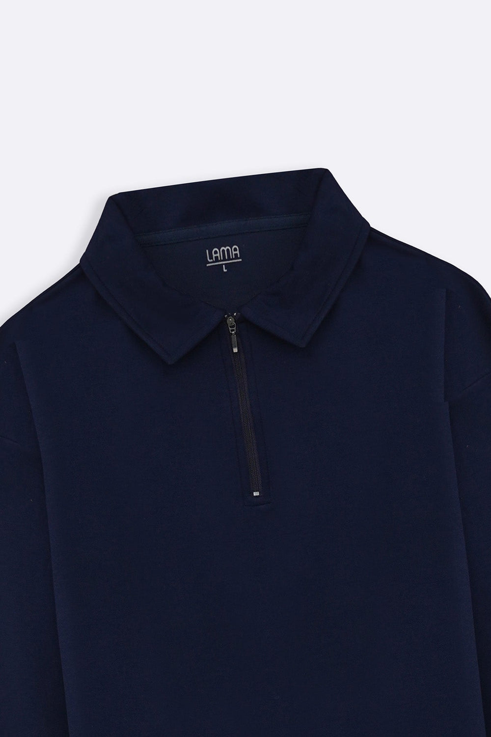 NAVY QUARTER-ZIP POLO