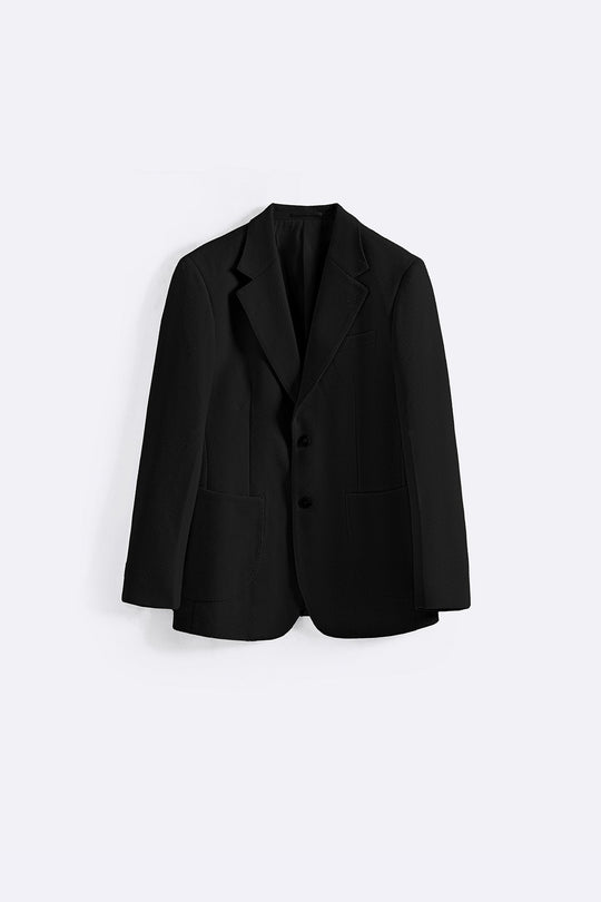BLACK SMART TWO-BUTTON BLAZER