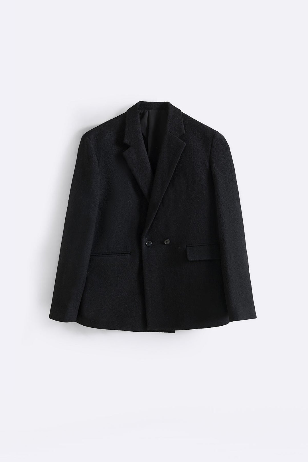 BLACK WOOL-BLEND DAILY JACKET