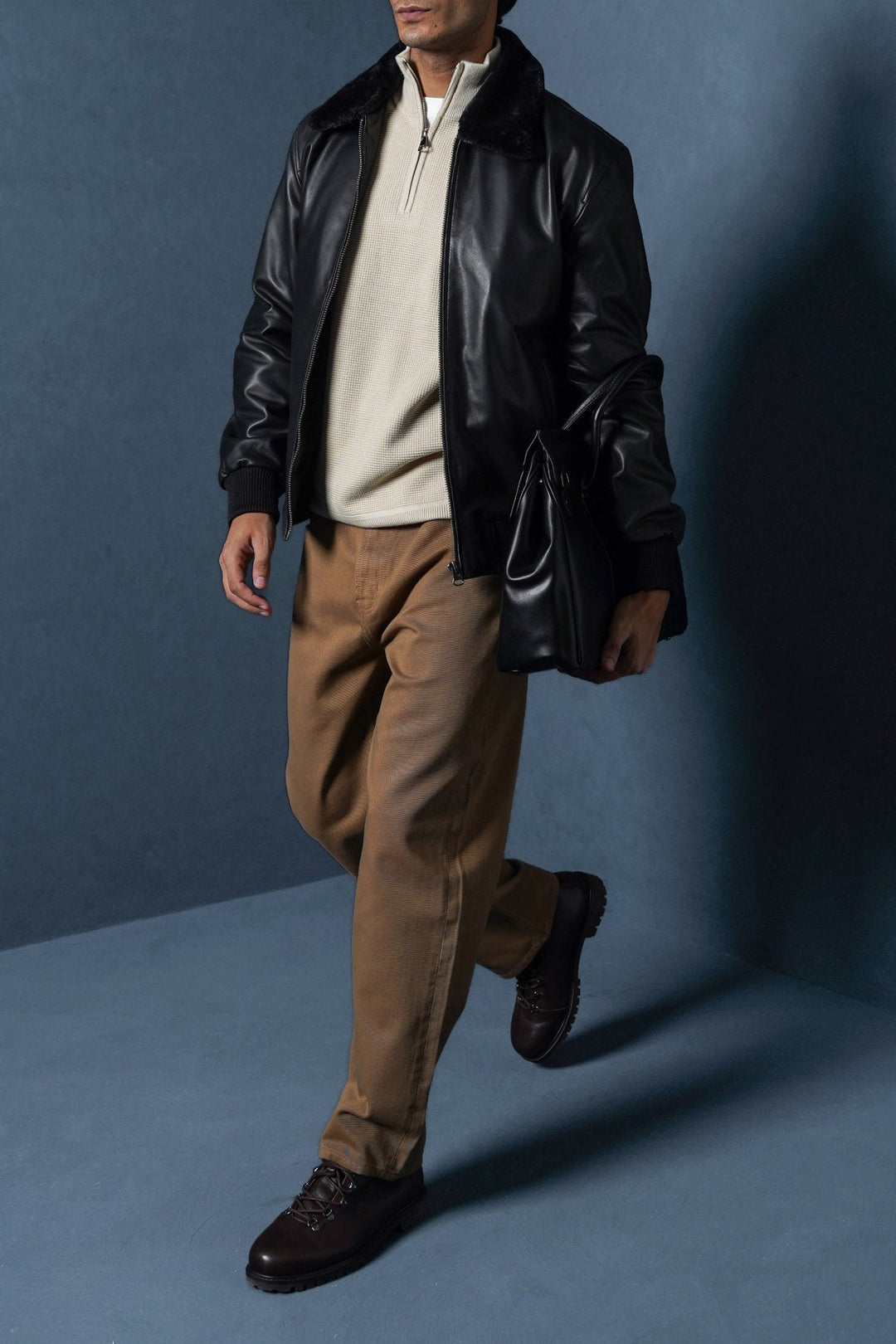 BLACK NAPPA LEATHER JACKET