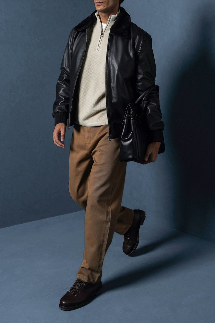 BLACK NAPPA LEATHER JACKET