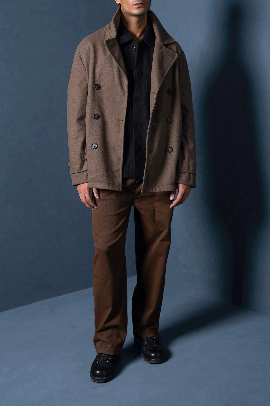 BROWN SAILOR PEACOAT