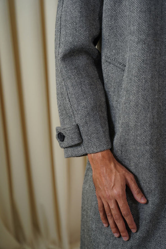 GREY WOOL-BLEND OVERCOAT