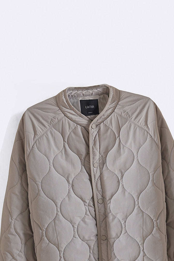 SAND QUILTED MANDARIN JACKET