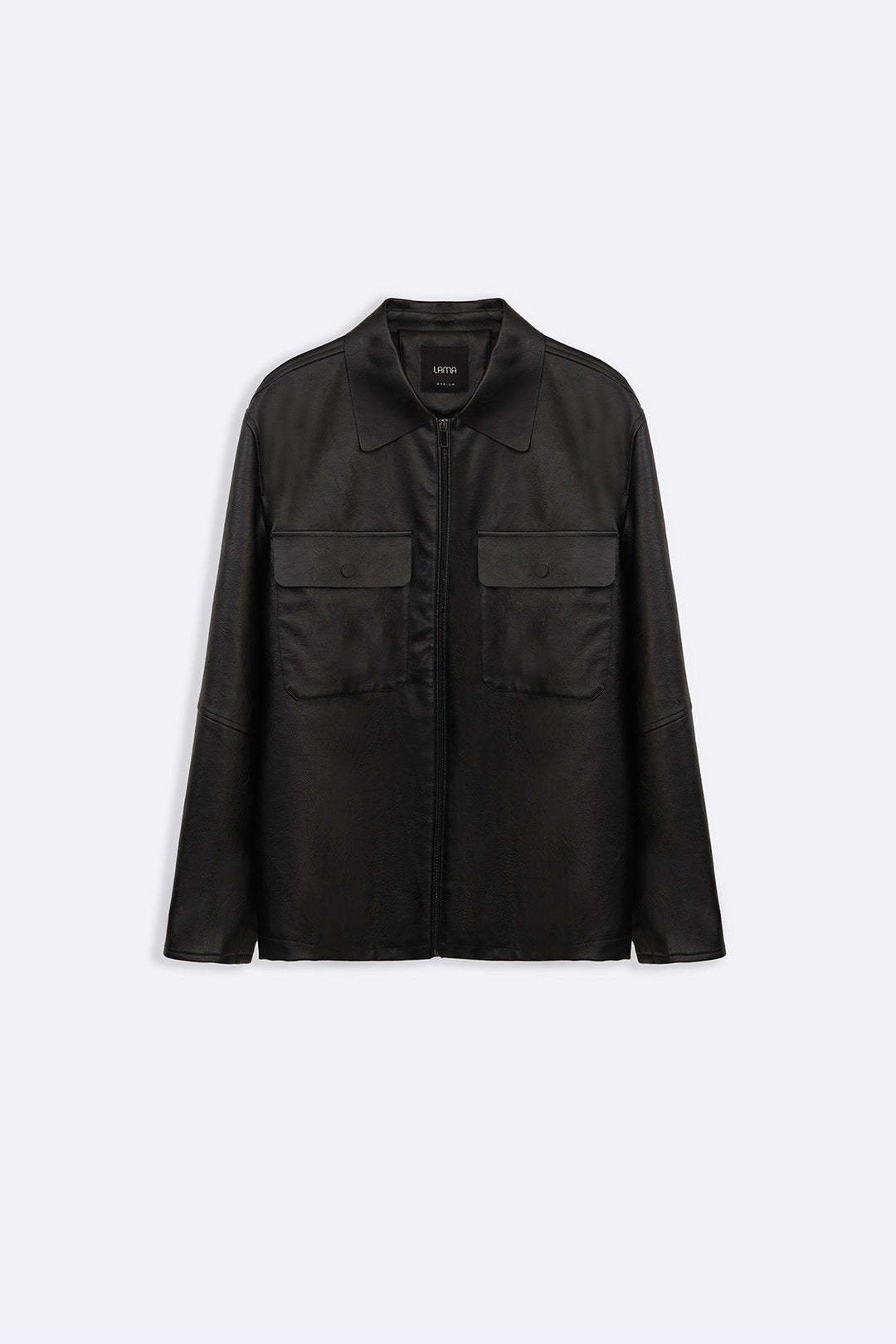 BLACK LEATHER EFFECT JACKET