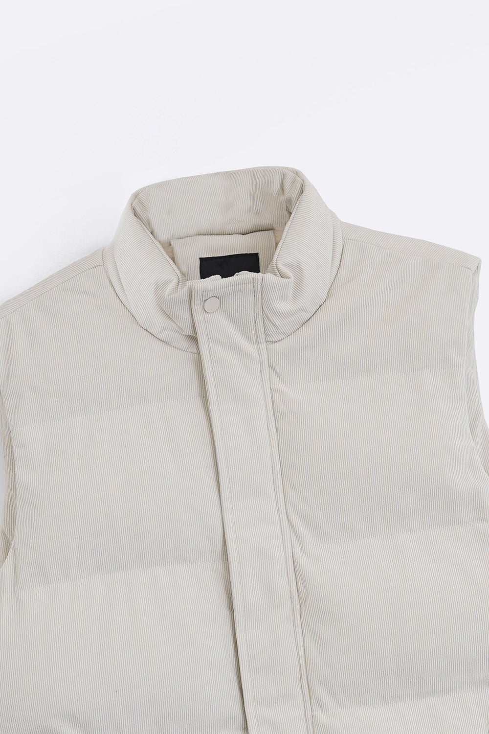 BEIGE CORDUROY PUFFER GILET