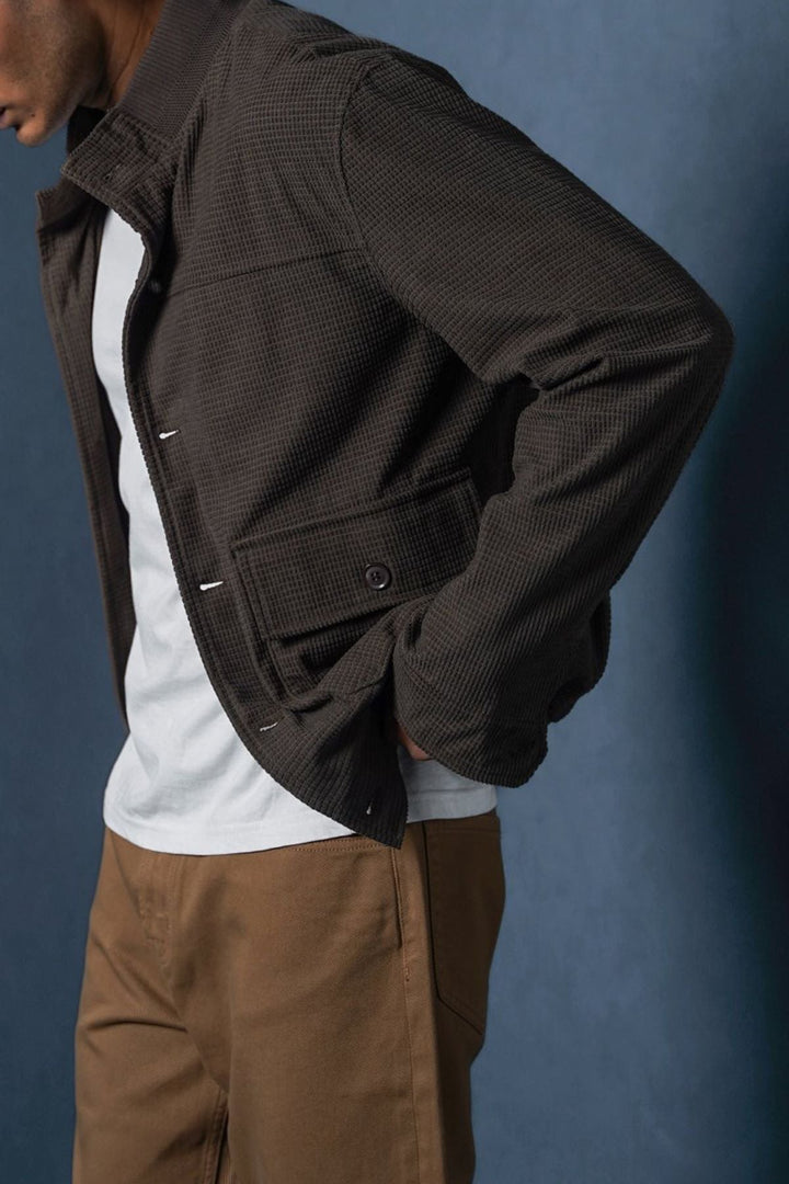 COFFEE MOCKNECK CARDIGAN
