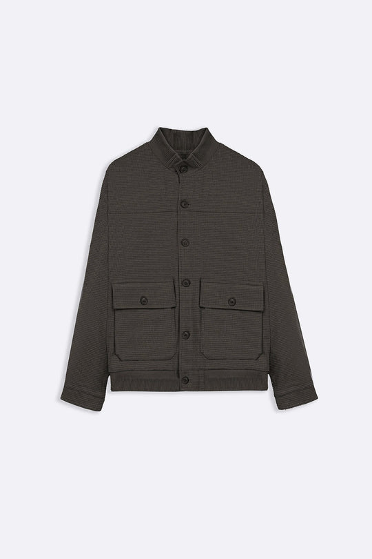 COFFEE MOCKNECK CARDIGAN