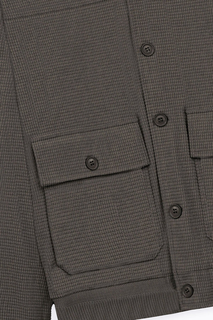 COFFEE MOCKNECK CARDIGAN