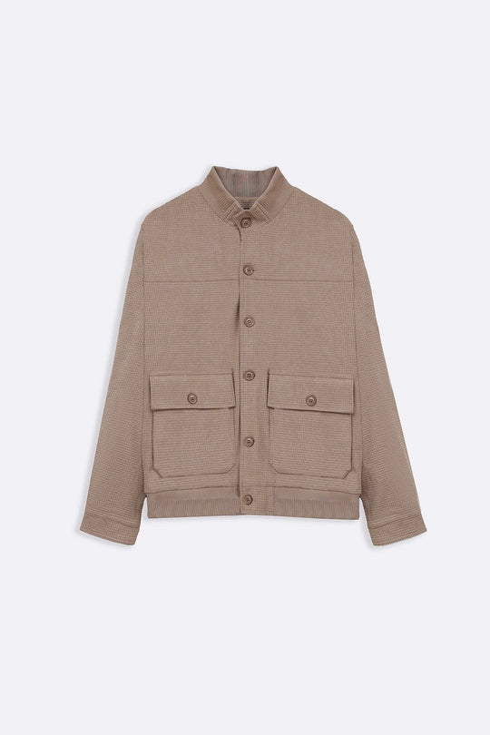 SAND MOCKNECK CARDIGAN