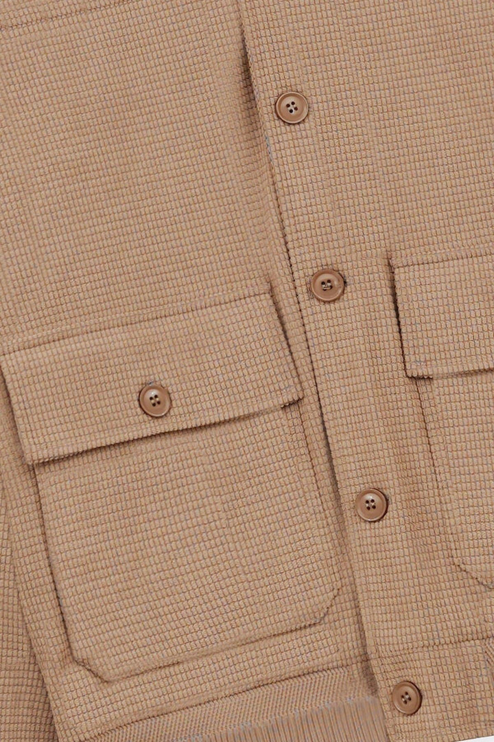 SAND MOCKNECK CARDIGAN