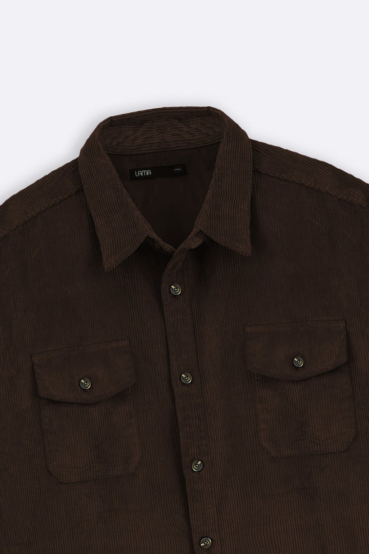 COFFEE LIGHT CORDUROY SHACKET