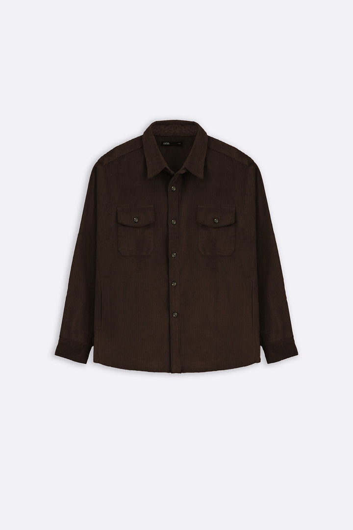 COFFEE LIGHT CORDUROY SHACKET