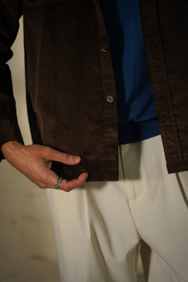 COFFEE LIGHT CORDUROY SHACKET