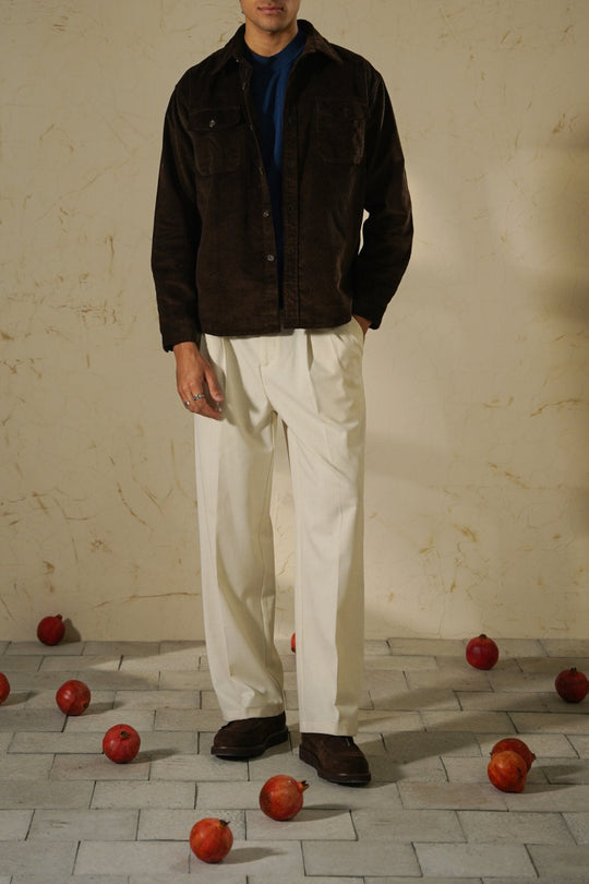 COFFEE LIGHT CORDUROY SHACKET