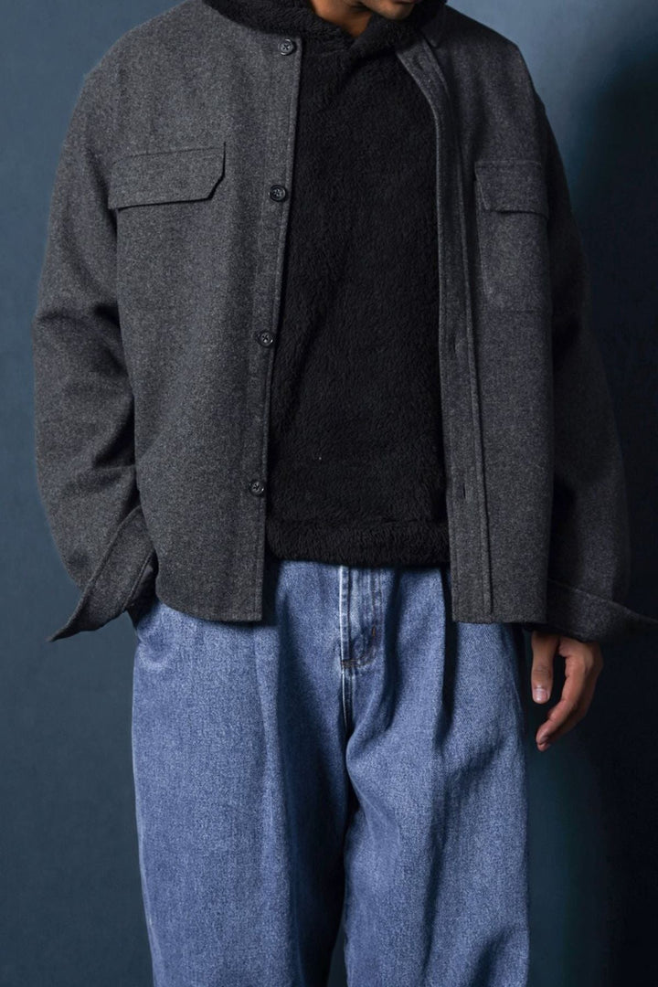 GREY WOOLEN OVERSHIRT