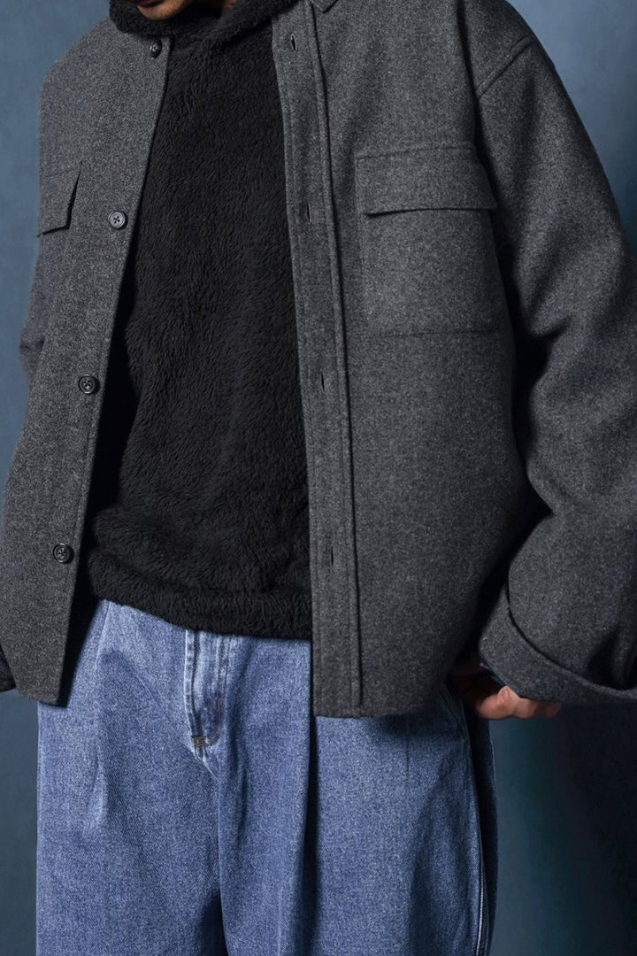 GREY WOOLEN OVERSHIRT