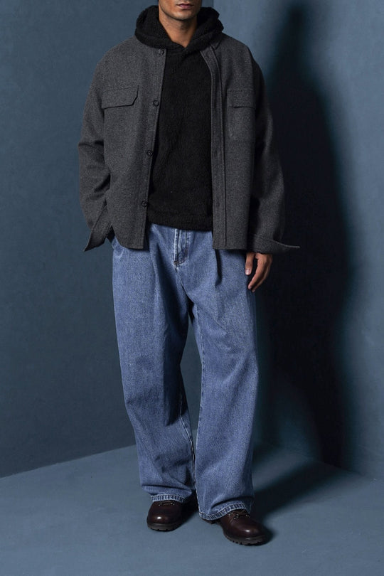 GREY WOOLEN OVERSHIRT