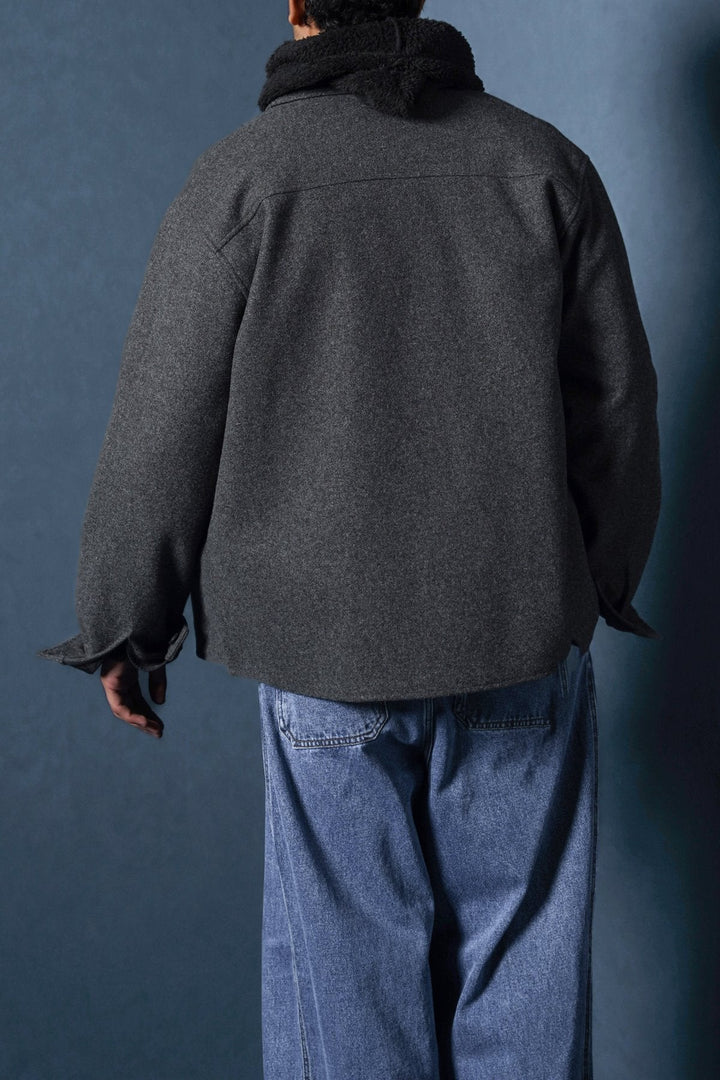 GREY WOOLEN OVERSHIRT