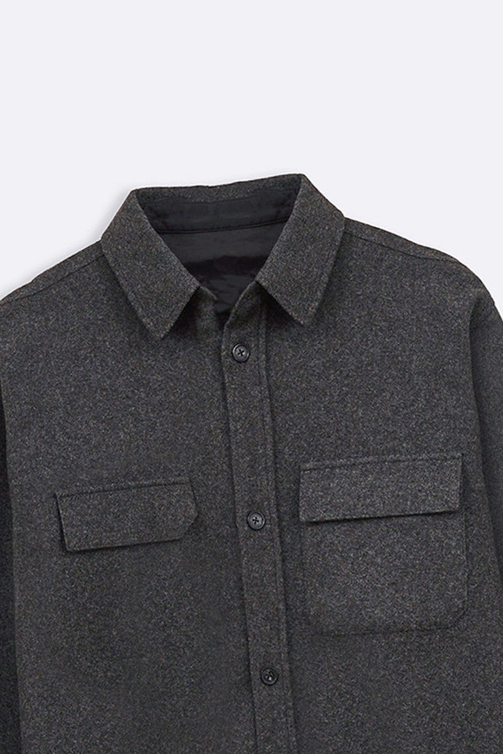 GREY WOOLEN OVERSHIRT