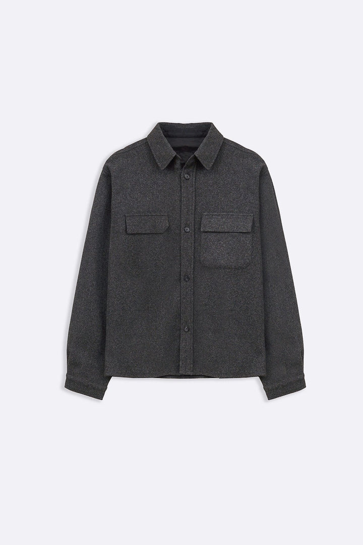 GREY WOOLEN OVERSHIRT