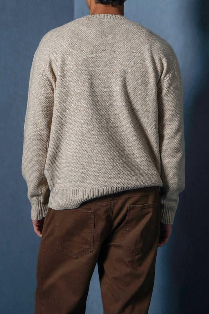 BEIGE SOFT-BRUSHED SWEATER