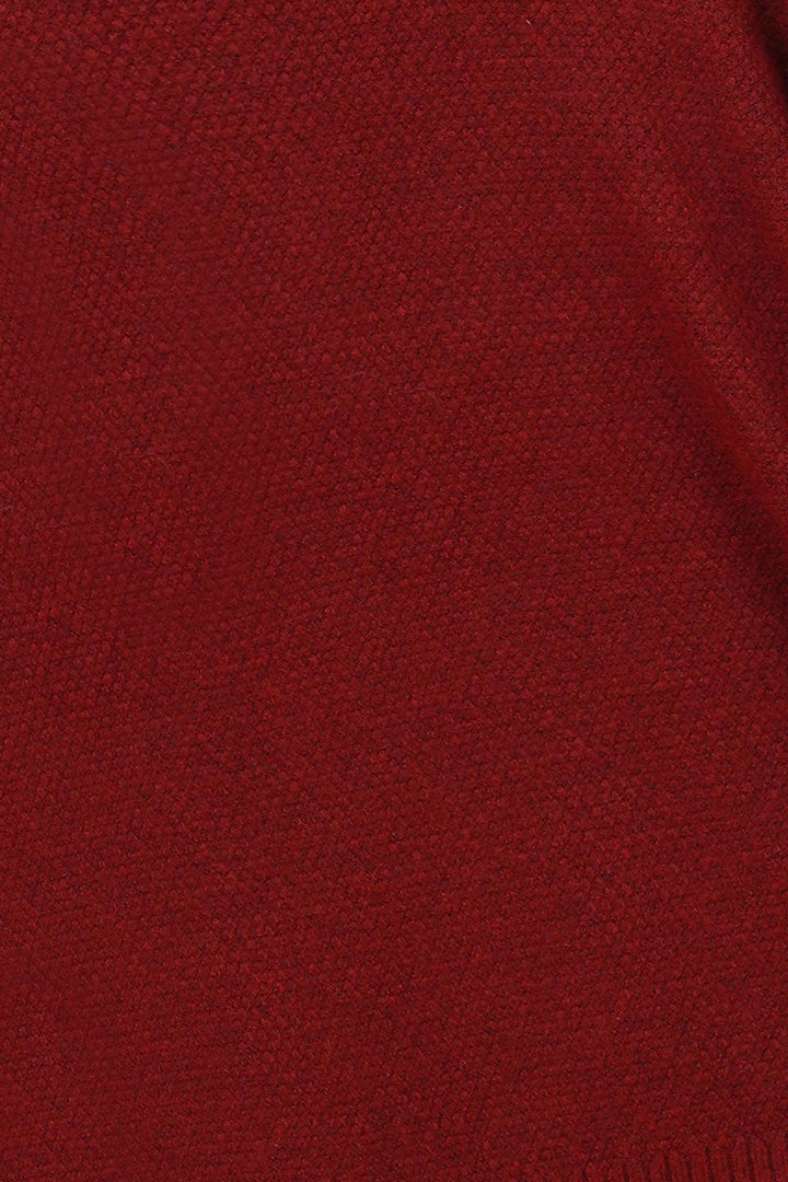 RED SOFT-BRUSHED SWEATER