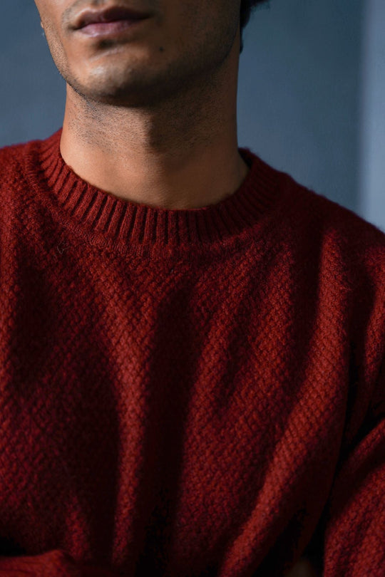 RED SOFT-BRUSHED SWEATER