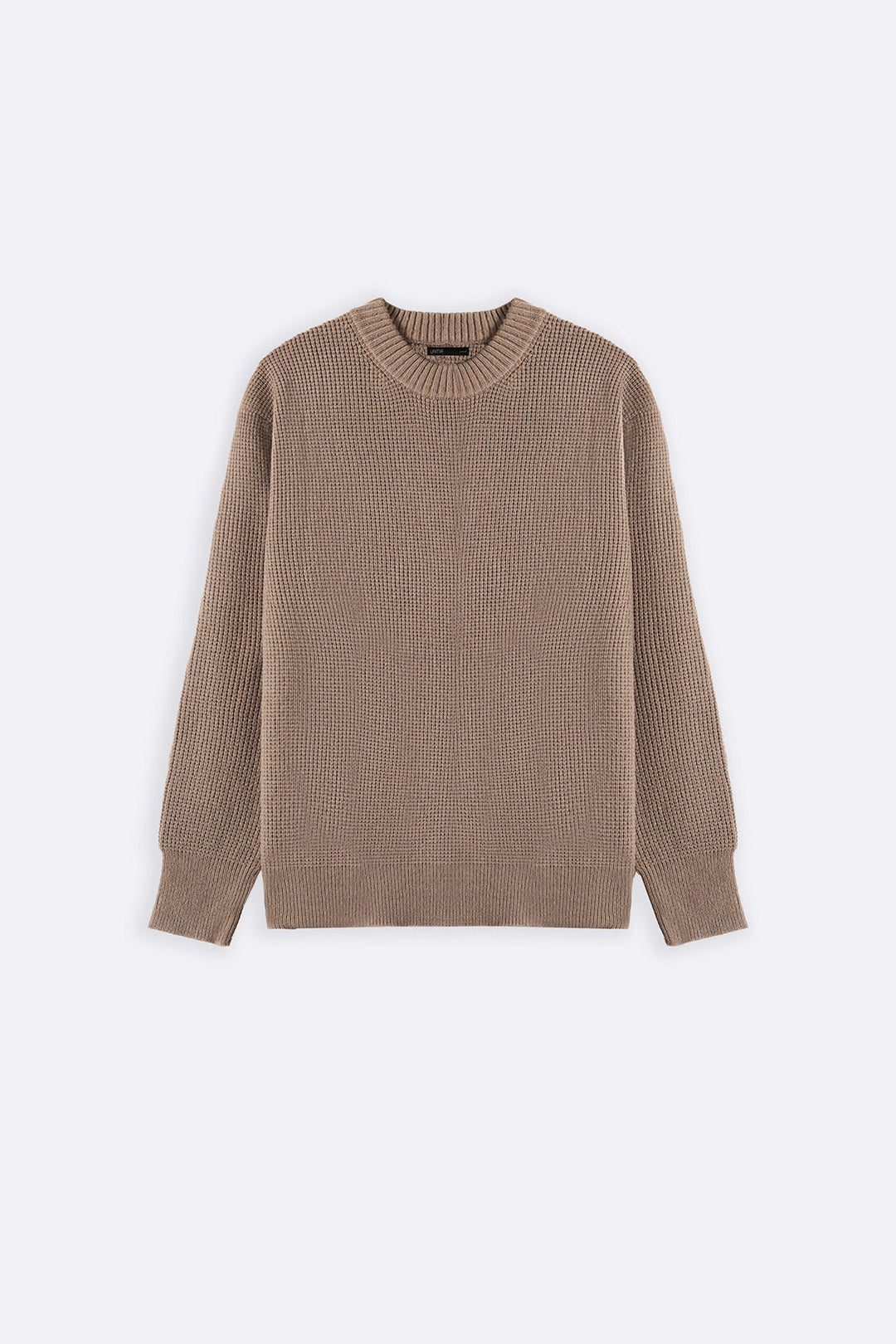 SAND WAFFLE KNIT SWEATER